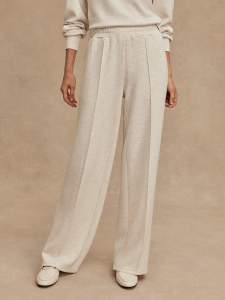 The Wide Leg Pant 30" - Ivory Marl