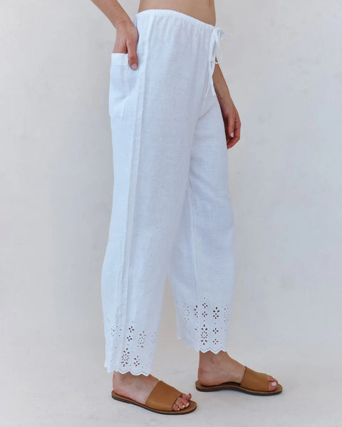 The Beach Crop With Embroidered Hem
