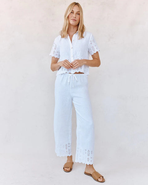 The Beach Crop With Embroidered Hem