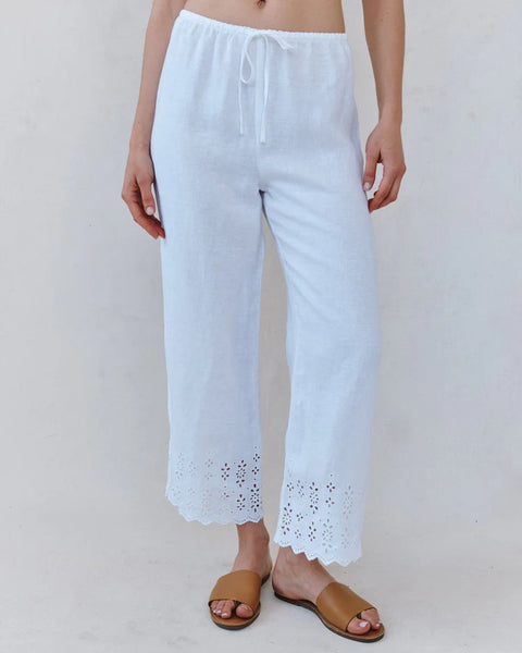 The Beach Crop With Embroidered Hem