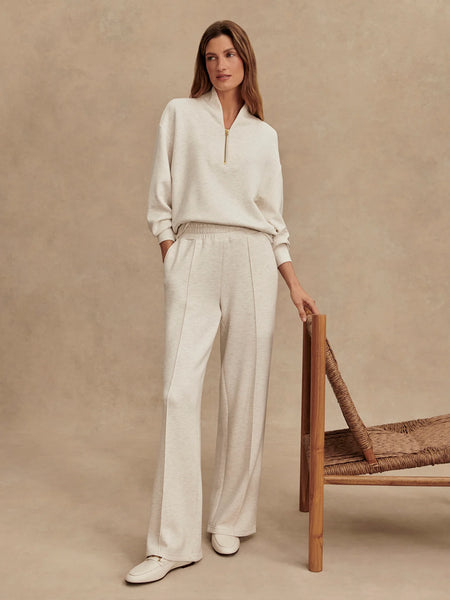 The Wide Leg Pant 30" - Ivory Marl