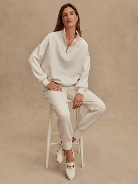 The Hawley Half Zip - Ivory Marl