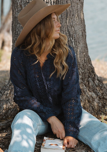 The Ella Embroidered Eyelet Blouse