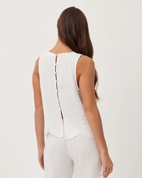 The Eyelet Embroidered Tank - White