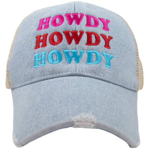 HOWDY HOWDY HOWDY Trucker Cute Hat: Black