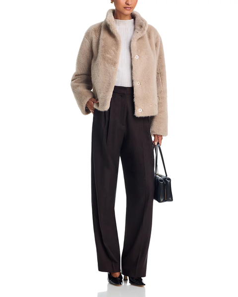The Faux Fur Snap Front Jacket