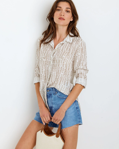 The Clean Front Hipster Shirt - Abstract Blocks Print