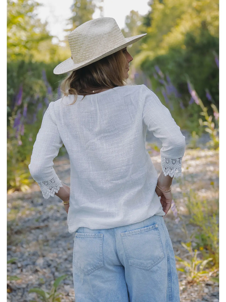 The St. Helena Lace Trim Blouse