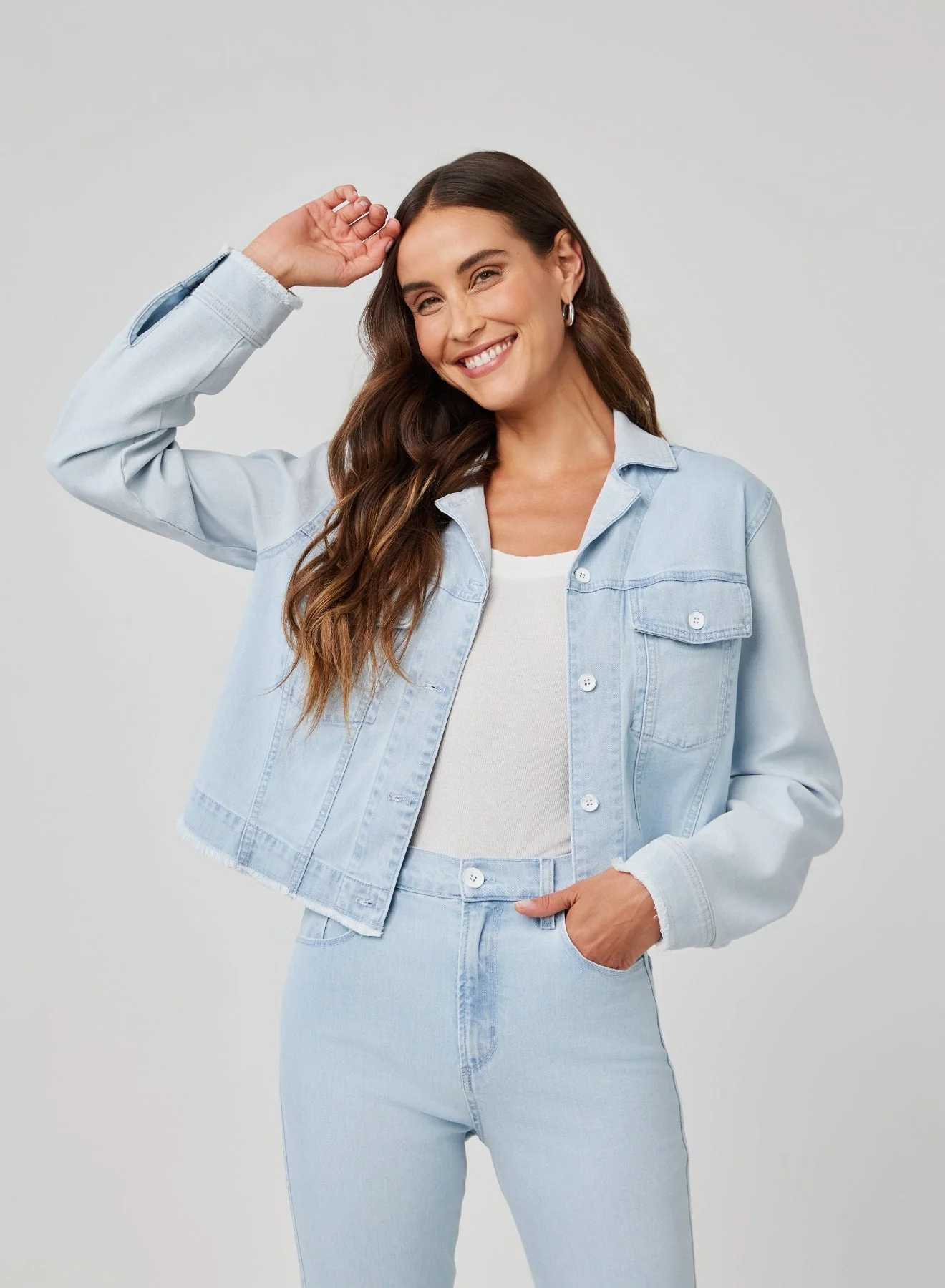 The Coco Frayed Mix Denim Jacket