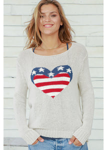 The Stars & Stripes Heart Cotton Pullover