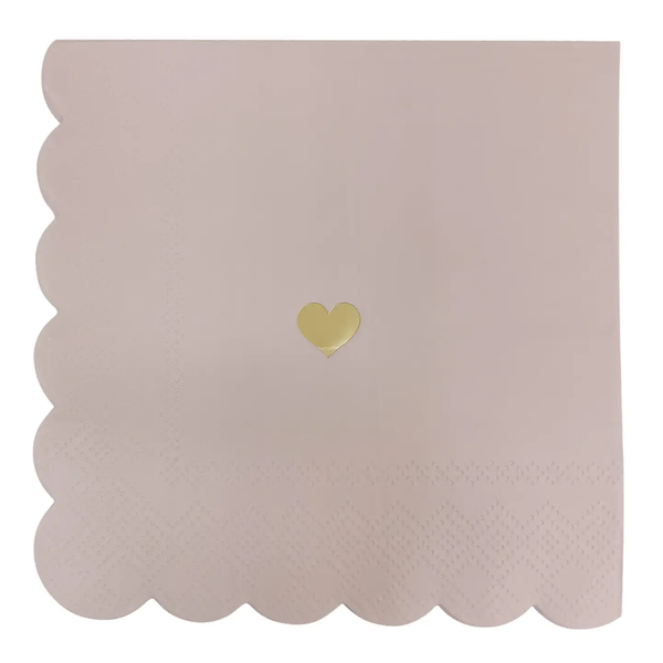The *New* Pink w/ Gold Foil Heart Cocktail Napkins