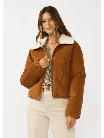The Emerson Cord Zip Jacket with Sherpa Collar
