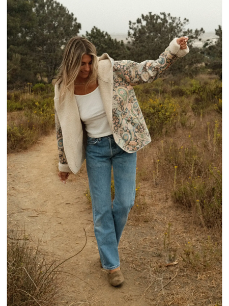 The Seaside Sherpa Paisley Hooded Jacket