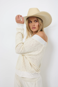 The Sea Breeze Off Shoulder Pullover