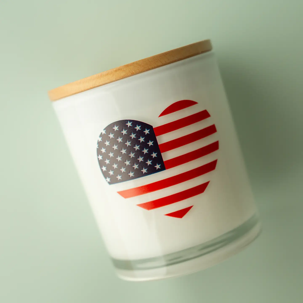 The American Flag Heart Soy Candle