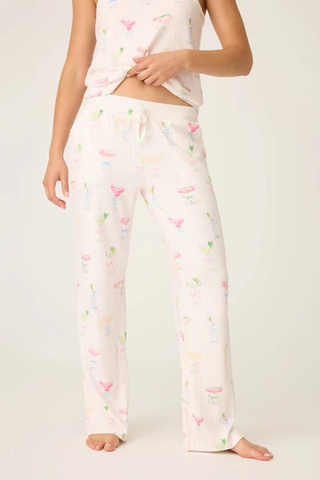 The Pretty Punch Cocktail Print Open Leg Pants
