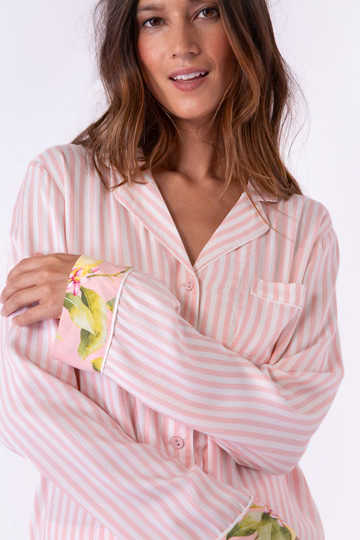 The L/S Button Down Stripe Top Bloom Lemons