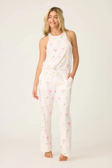 The Pretty Punch Cocktail Print Open Leg Pants
