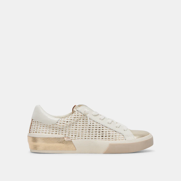 The Zina Sneakers Bone Gold Woven