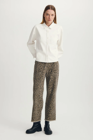 The Driane Vegan Leather Button Down