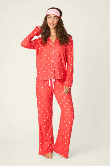 The Valentine's Day Tiny Hearts Print 3-Piece PJ Set