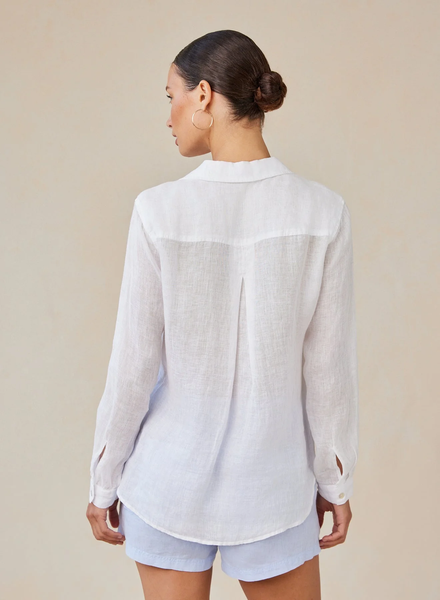 The Linen Pocket Button Down - White