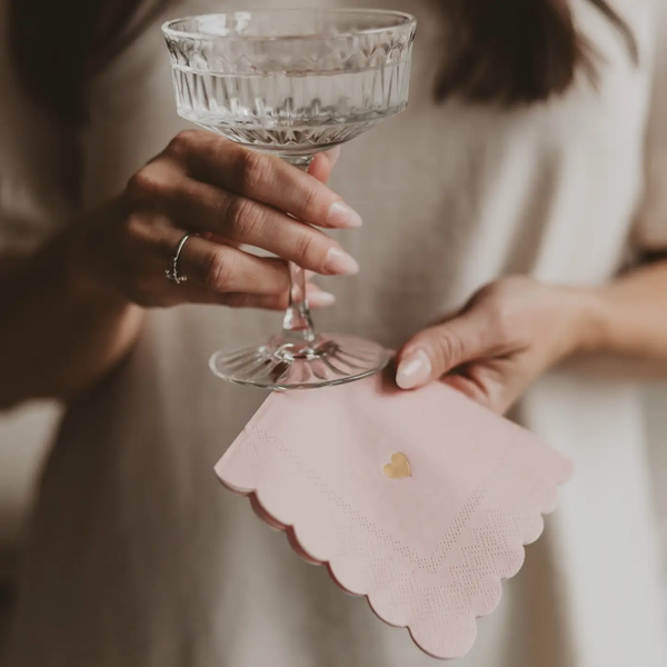 The *New* Pink w/ Gold Foil Heart Cocktail Napkins