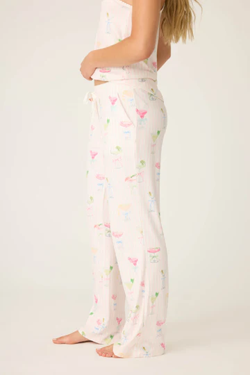 The Pretty Punch Cocktail Print Open Leg Pants
