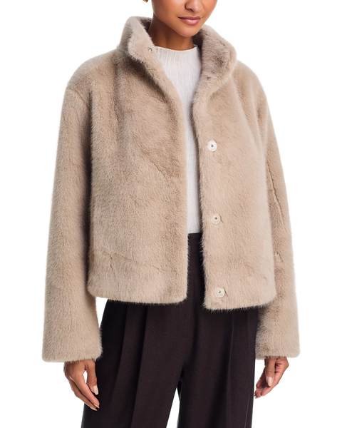 The Faux Fur Snap Front Jacket