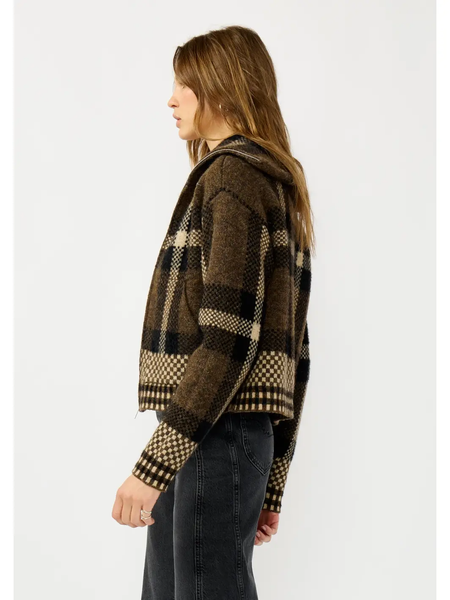 The Priscilla Plaid Knit Zip Jacket