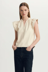 The Venora Vegan Leather Top Cream