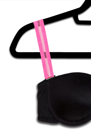 The Hot Pink Skinny Sheer Strap Plunge