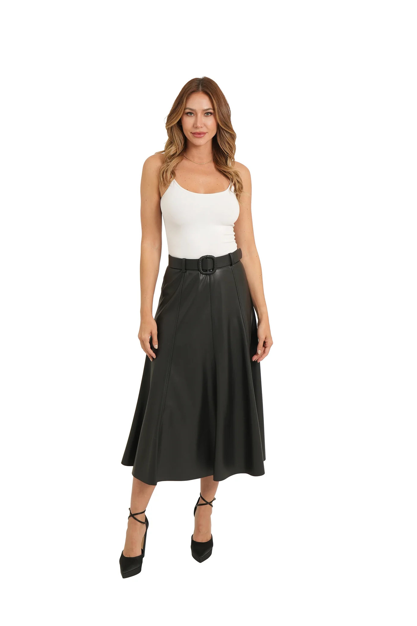The Mercedes Vegan Leather Skirt