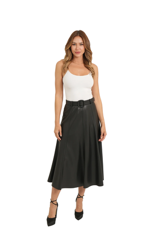 The Mercedes Vegan Leather Skirt