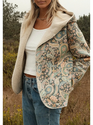 The Seaside Sherpa Paisley Hooded Jacket