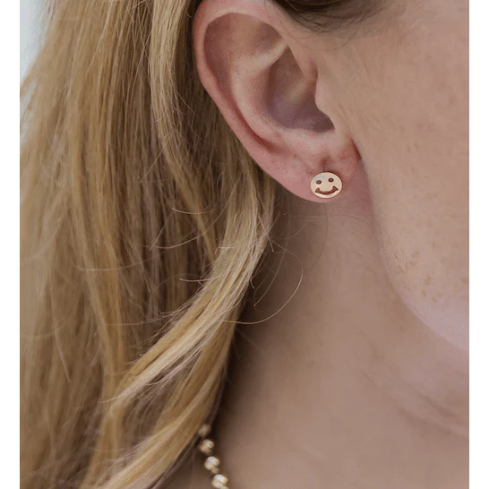 The 14k Gold Filled  Be Happy Stud