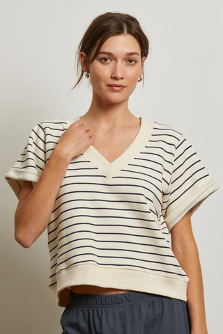 The Briggs Terry Rolled Sleeve Stripe