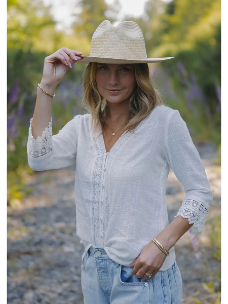 The St. Helena Lace Trim Blouse