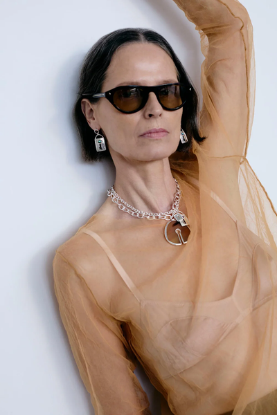 The Padlock Necklace Brown Horn