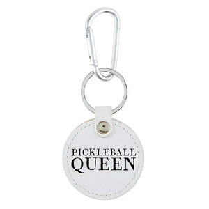 The Pickleball Queen Round Leather Keychain