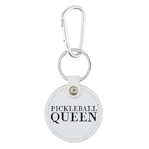 The Pickleball Queen Round Leather Keychain