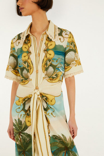 The Majestic Sea Tie Front Dress