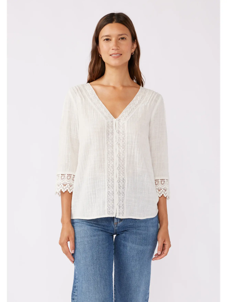 The St. Helena Lace Trim Blouse