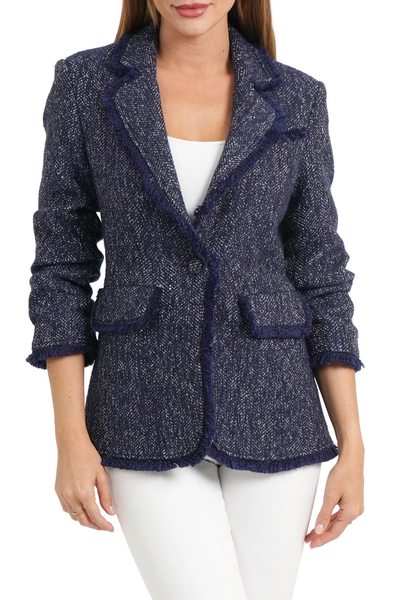 The Coco Tweed Blazer - Navy