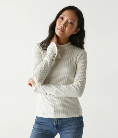 The Opal Button Cuff Turtleneck