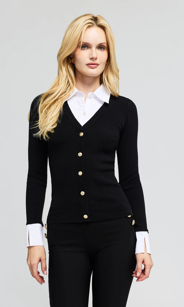 The Nixie Poplin Shirt Combo Sweater