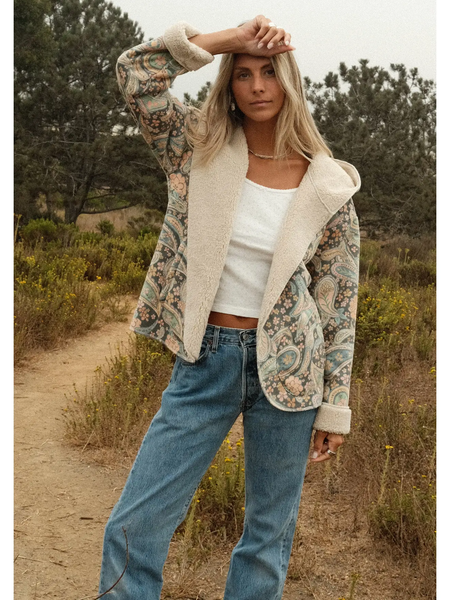 The Seaside Sherpa Paisley Hooded Jacket