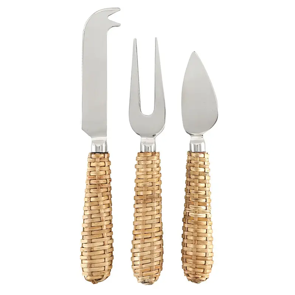 The Face To Face Rattan Cheese Knives
