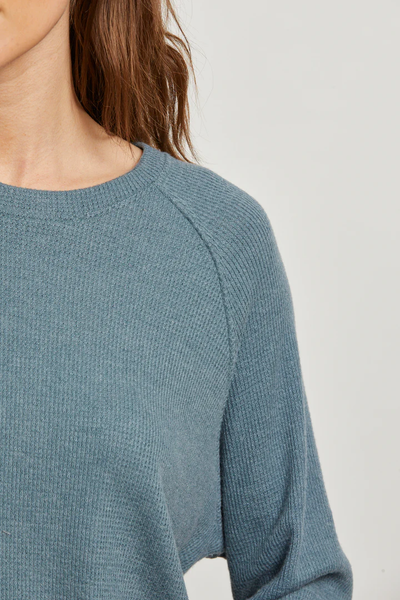 The Cooper Brushed Raglan Waffle Crew
