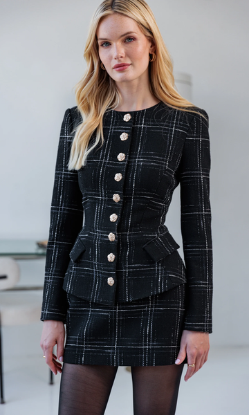THe Ophelia Windowpane Tweed Jacket